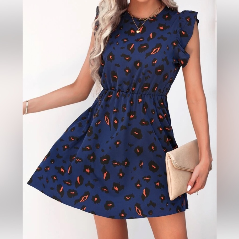 nave leopard print dress